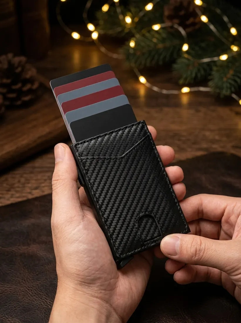 Cards rising out of the wallet in a staircase