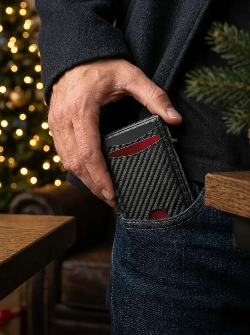 Wallet sliding into a front pocket