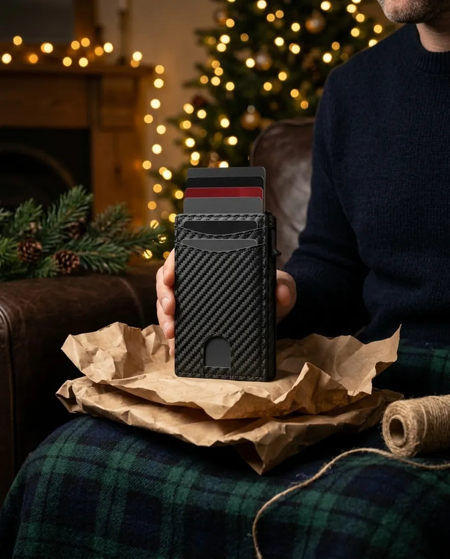 Husband unwrapping the wallet